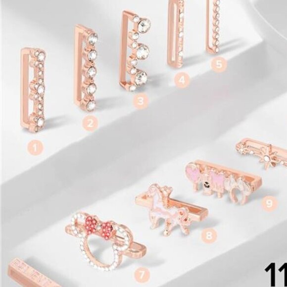 NEW 11pcs Rose Gold Apple Watch Band Charms